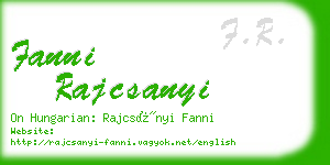 fanni rajcsanyi business card